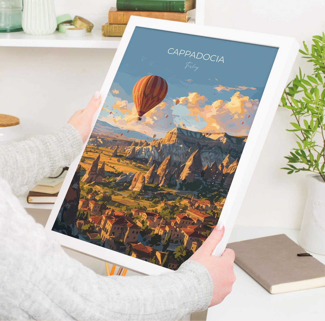 Cappadocia Turkey Hot Air Balloon Fairy Chimney Valley Poster - Image 3