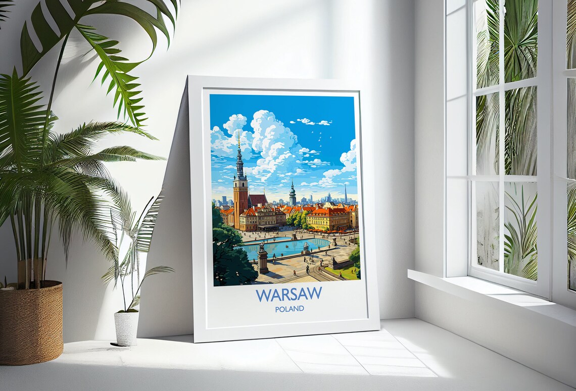 Warsaw Travel Poster, Poland Travel Art Print - Image 3