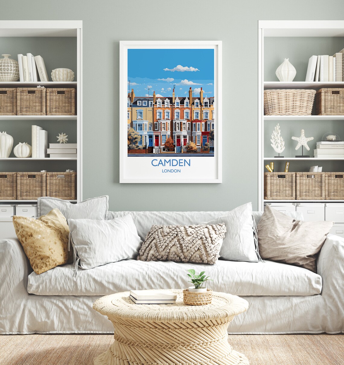 Camden London Victorian Terraced Houses Street Travel Poster - Image 4