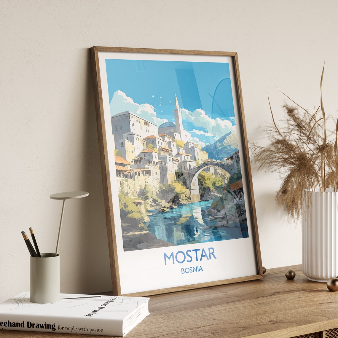 Mostar Travel Poster, Bosnia Place Print - Image 3