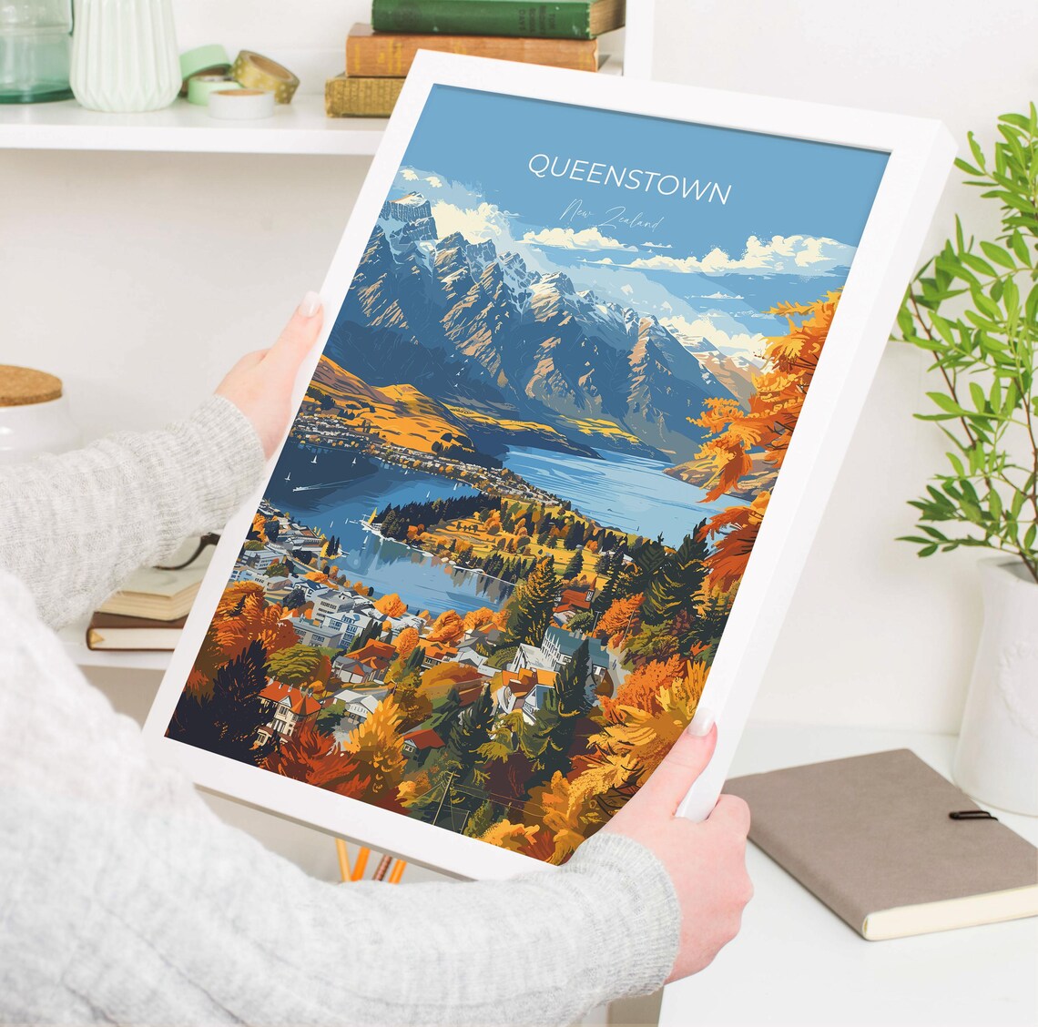 Queenstown Travel Poster, New Zealand Art Print - Image 3