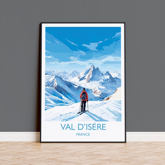 Val Disere Wall Art Travel Poster Travel Print Of Val Disere Ski Poster Val Disere Art Gift French Ski Art Lover Travel Gift