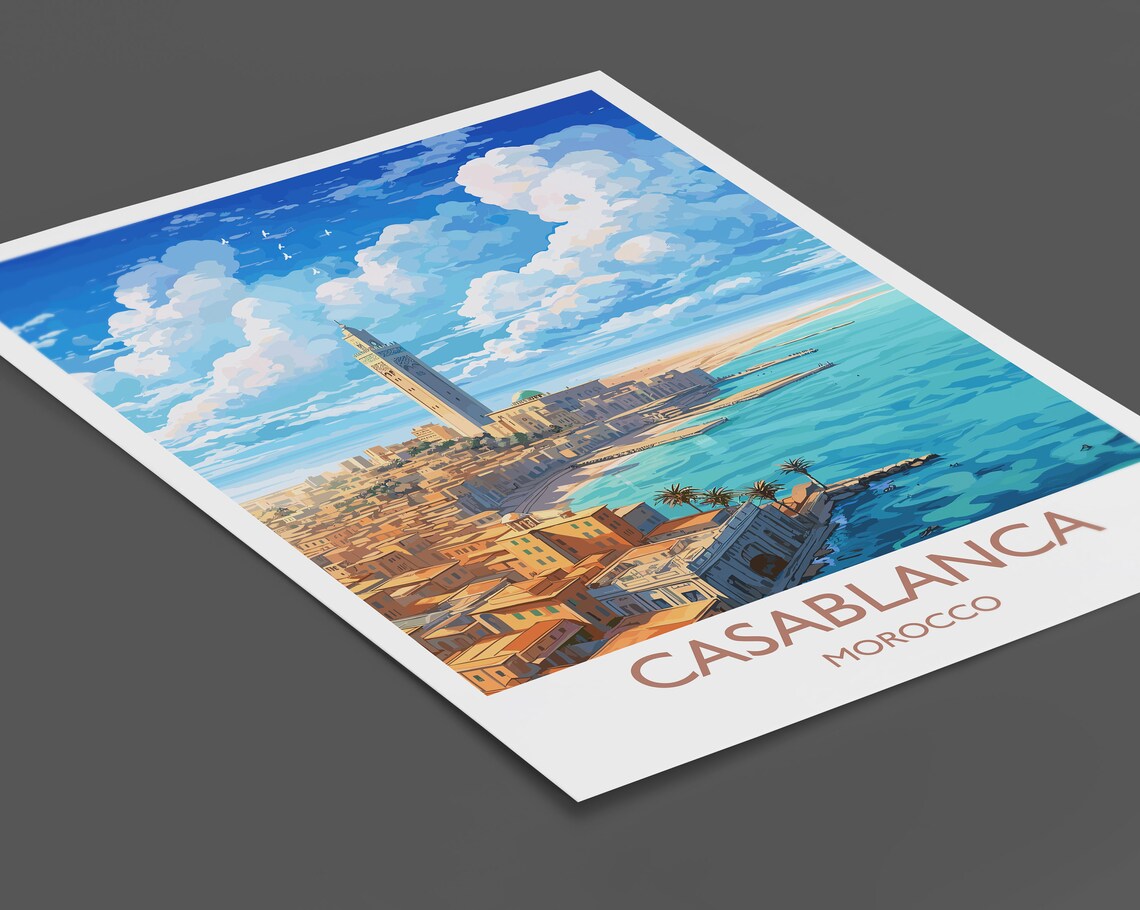 Casablanca Travel Poster, Morocco City Art Print - Image 2