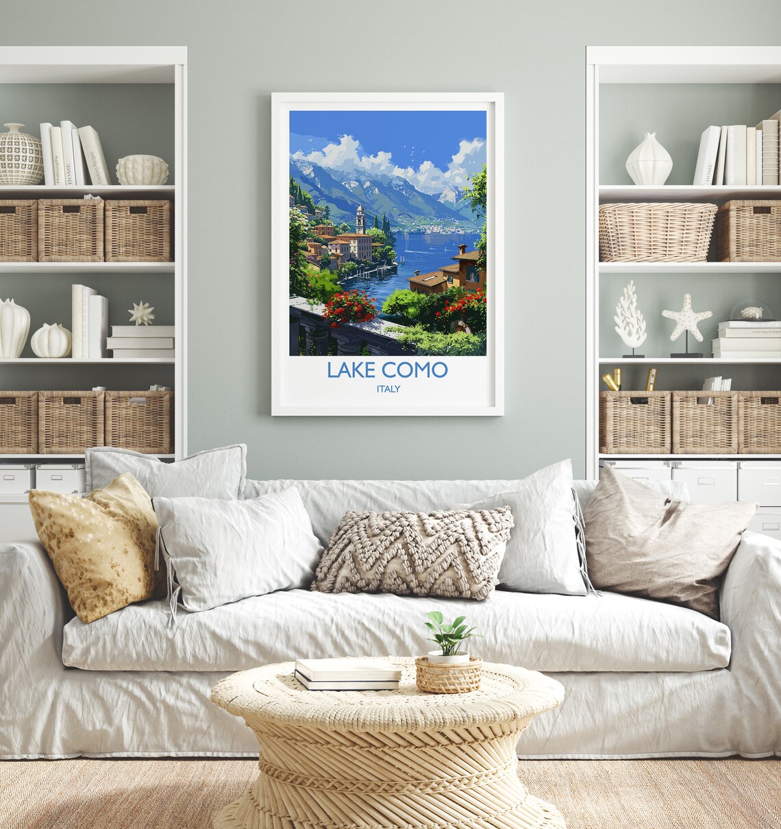 Lake Como Travel Poster, Italy Italian Lakes Art - Image 2