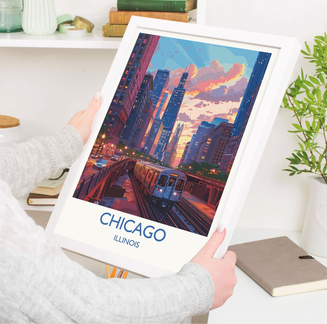 Chicago Travel Poster, Illinois City Art Print - Image 3