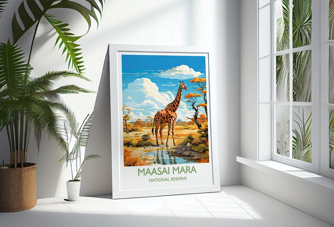 Maasai Mara Travel Poster Wall Art Travel Print Of Maasai Mara Kenya Gift Maasai Mara National Reserve Africa Art Gift - Image 3