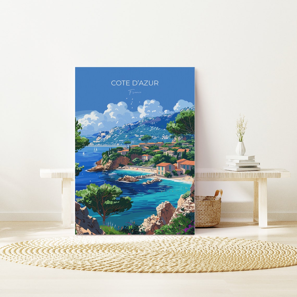 Cote Dazur Travel Print Wall Art Travel Poster Of Cote Dazur Cote Dazur Art Lovers Gift South Of France French Coast Art Gift - Image 2