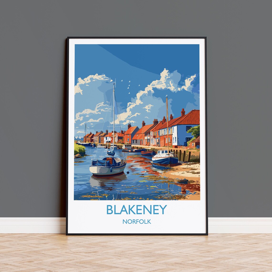 Blakeney Norfolk Travel Poster, England Art Print