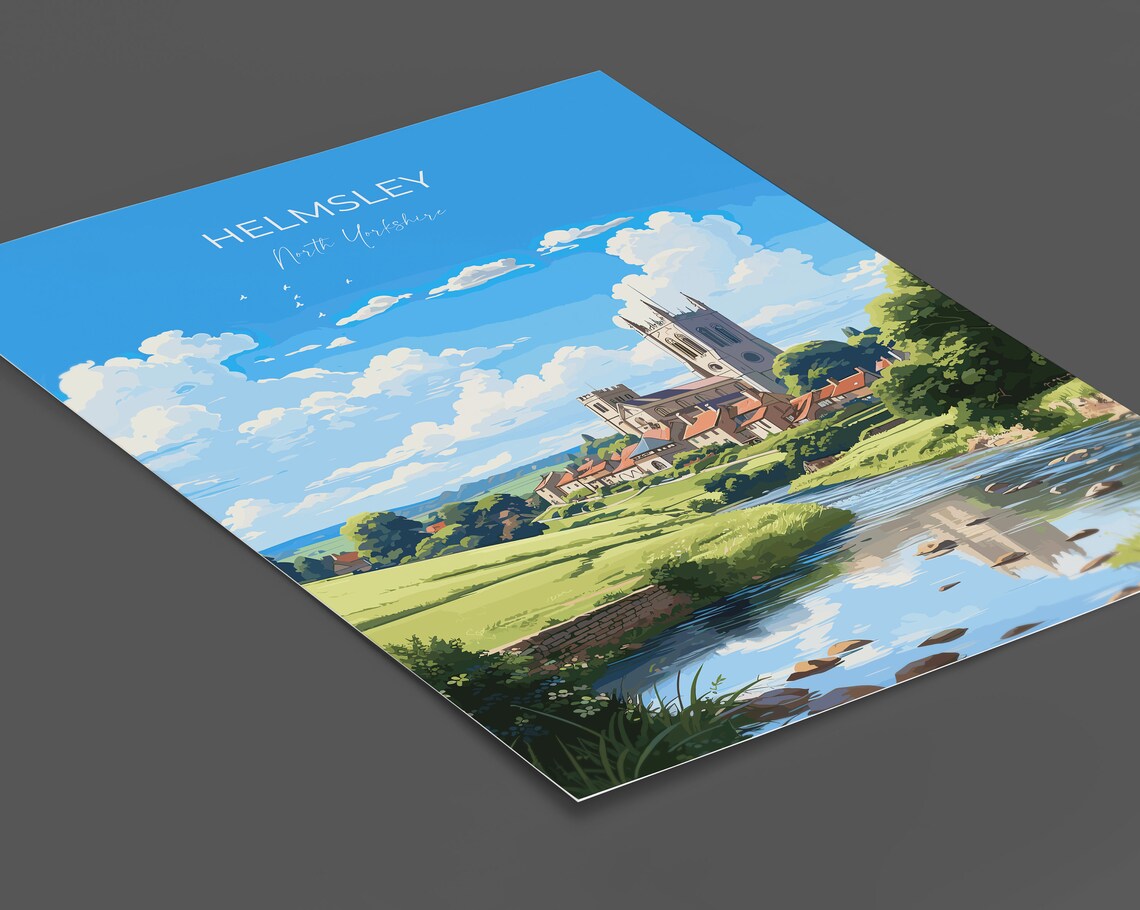 Helmsley Travel Poster, Yorkshire England Travel Print - Image 2