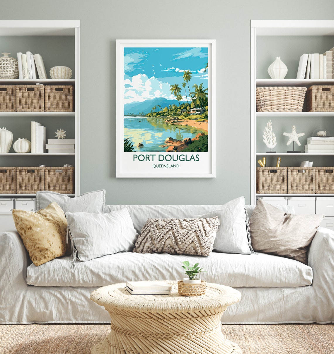 Port Douglas Queensland Palm Beach Lagoon Tropical Travel Poster - Image 4