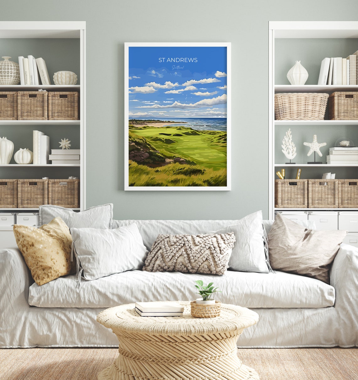 St Andrews Scotland Links Golf Course Green Fairway Coastal Poster - Image 4