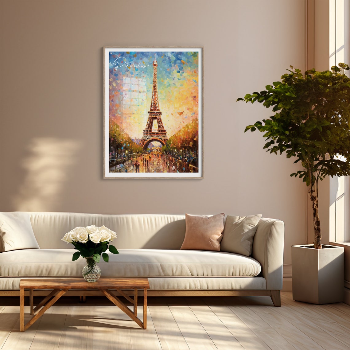 Eiffel Tower Golden Sunset Stroll Paris France Avenue Poster - Image 5