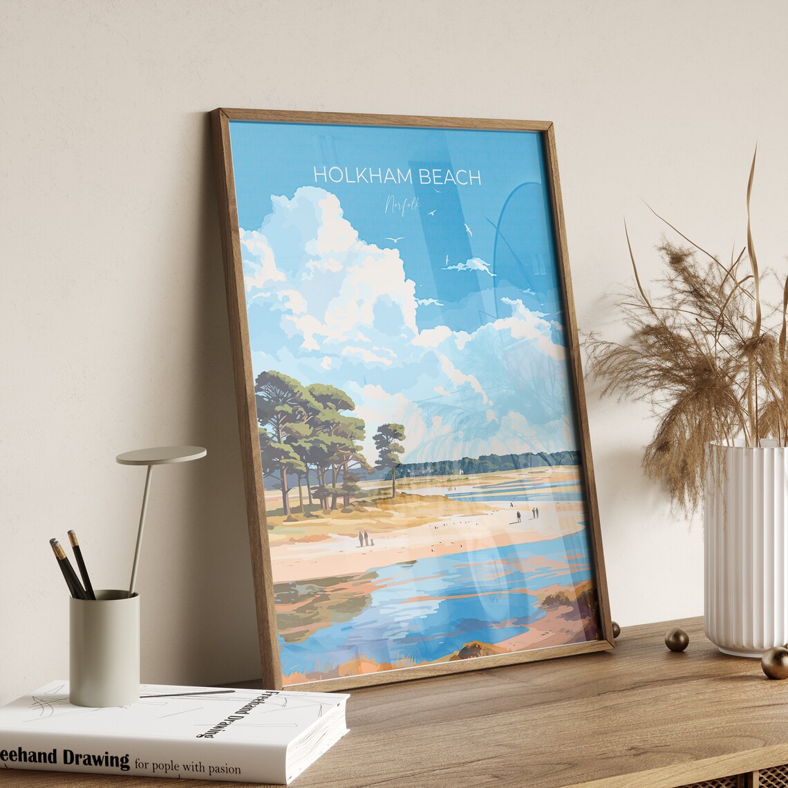 Holkham Beach Travel Poster, Norfolk England - Image 2