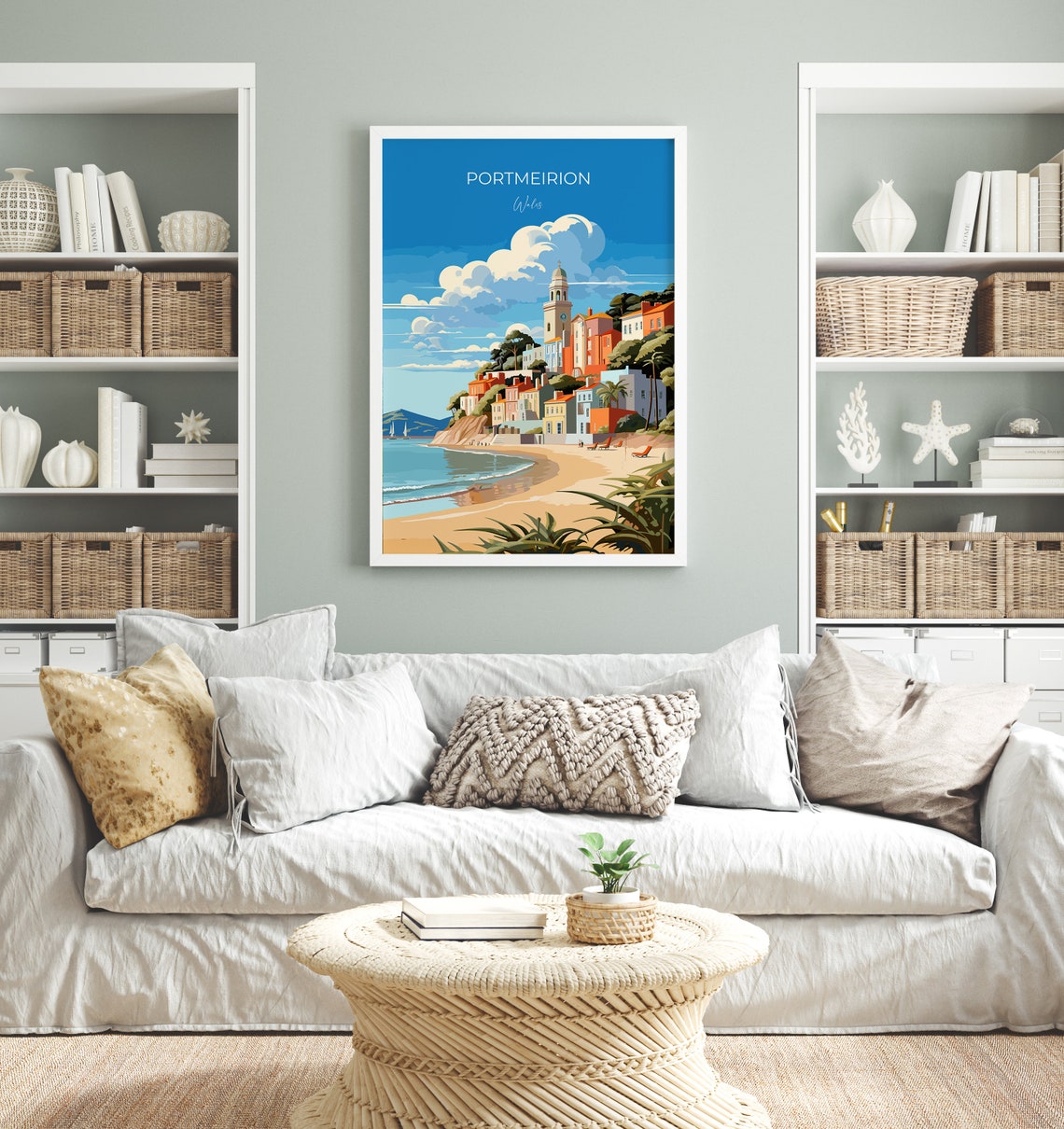 Portmeirion Wales Coastal Village Beach Italianate Travel Poster - Image 4
