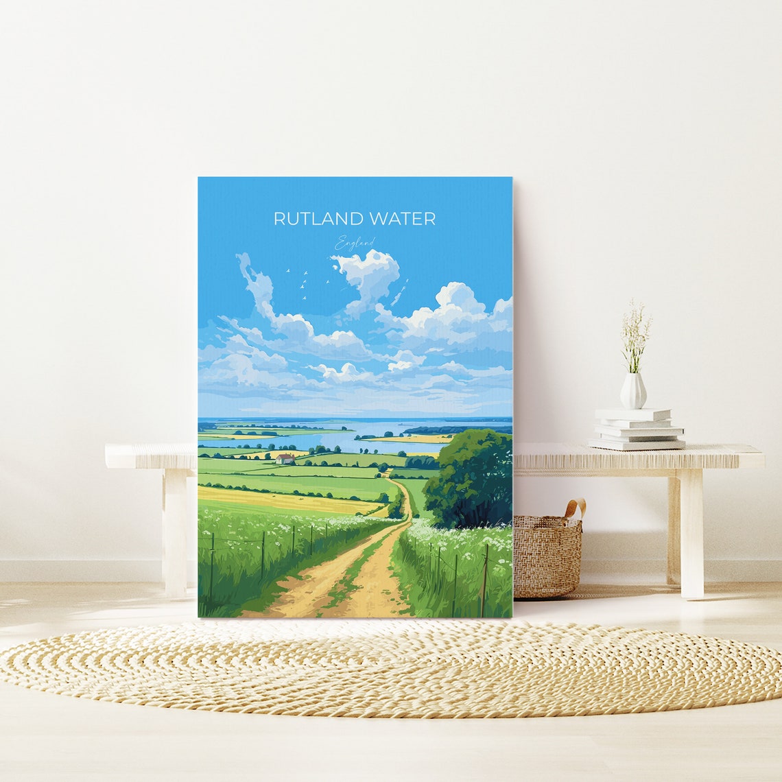 Rutland Water Poster Travel Print Of Rutland Water Rutland Water Reservoir Rutland Water Art Gift Wall Art Print - Image 3