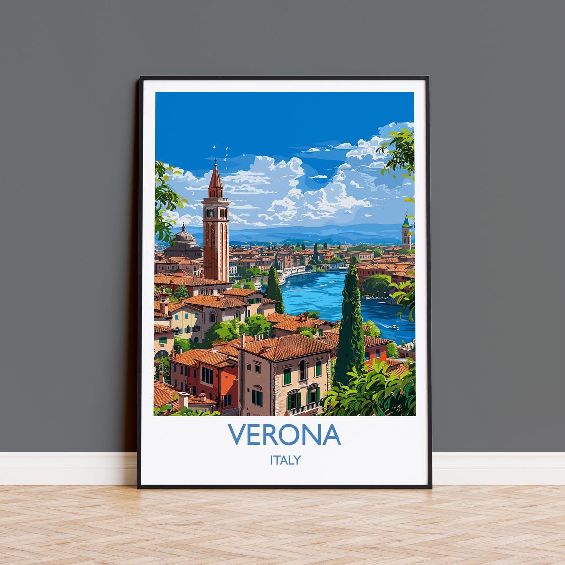Verona Travel Poster Wall Art Travel Print Of Verona Verona Art Lovers Gift Italy Italian Art Gift