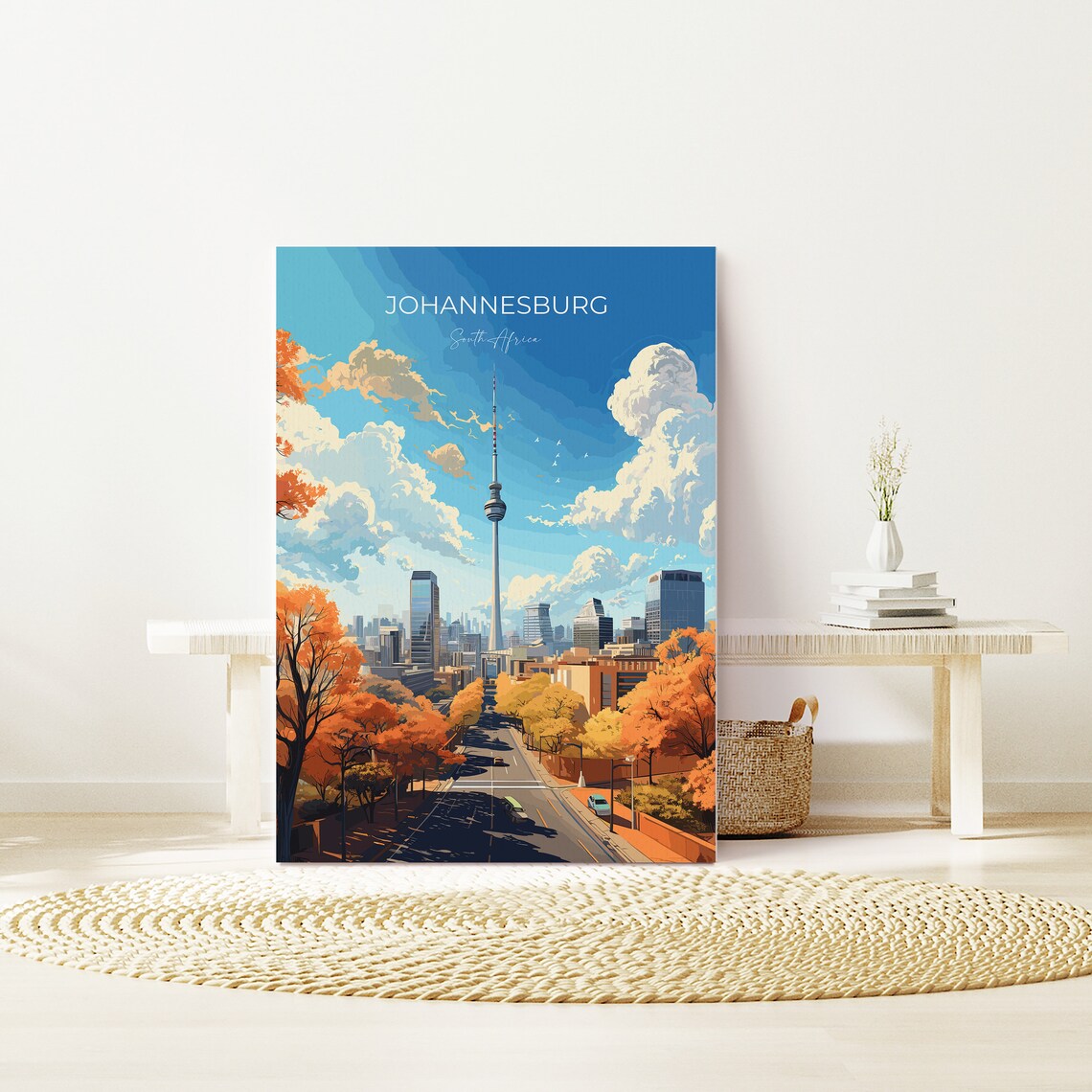 Johannesburg South Africa City Skyline Tower Street Art Poster - Image 2