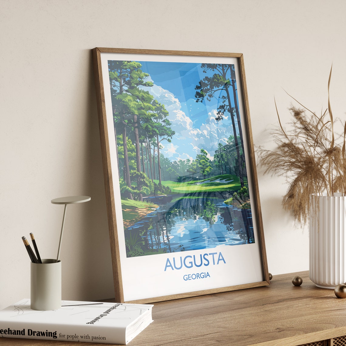 Augusta Georgia Golf Course Lakeside Pine Classic Travel Poster - Image 2