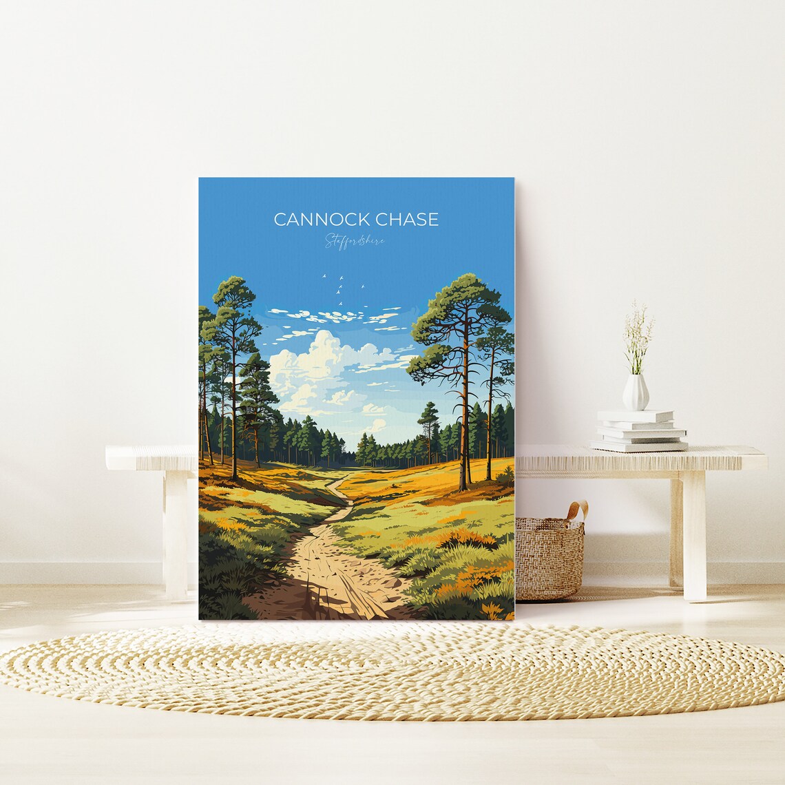 Cannock Chase Travel Print Travel Poster Of Cannock Chase England Staffordshire Art Cannock Chase Art Lovers Gift Wall Art Print - Image 3