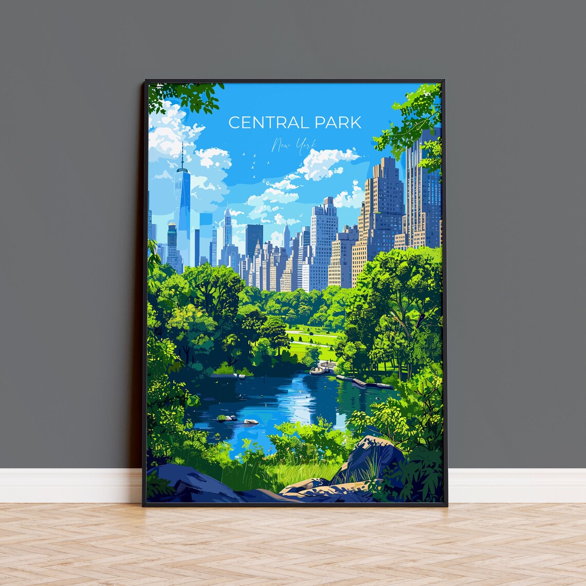 Central Park New York Travel Poster, USA Travel