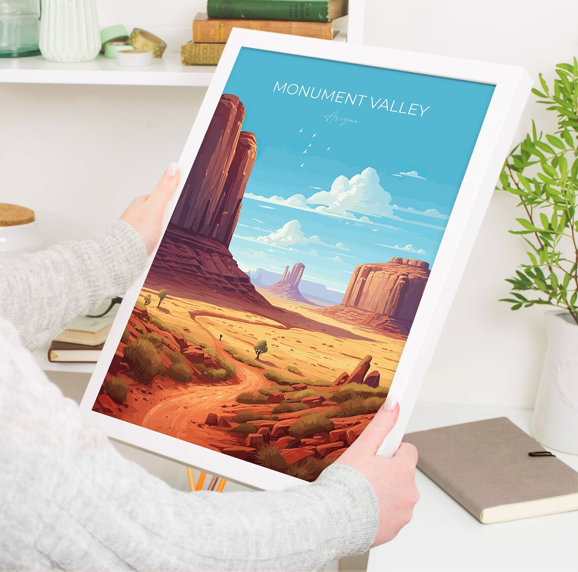 Monument Valley Arizona Red Rock Buttes Desert Trail Travel Poster - Image 5