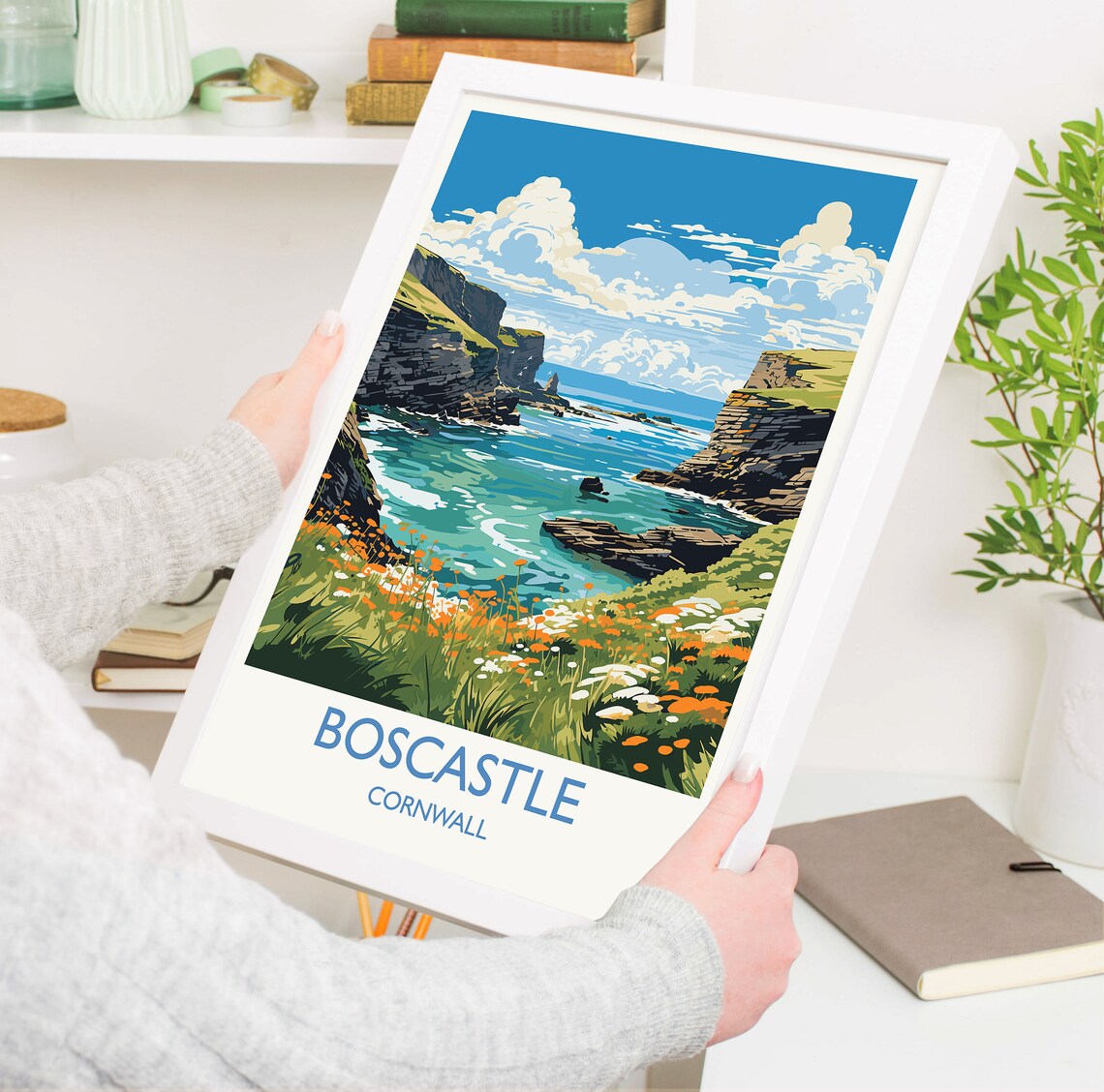 Boscastle Travel Poster, Cornwall England Travel Art - Image 5