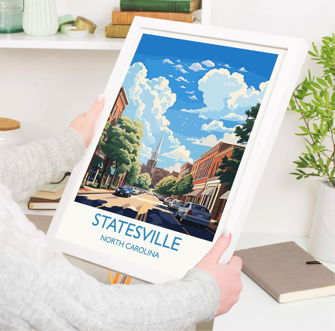 Statesville Travel Print Wall Art Travel Poster Of Statesville Statesville Art Lovers Gift North Carolina Usa Art Gift - Image 3