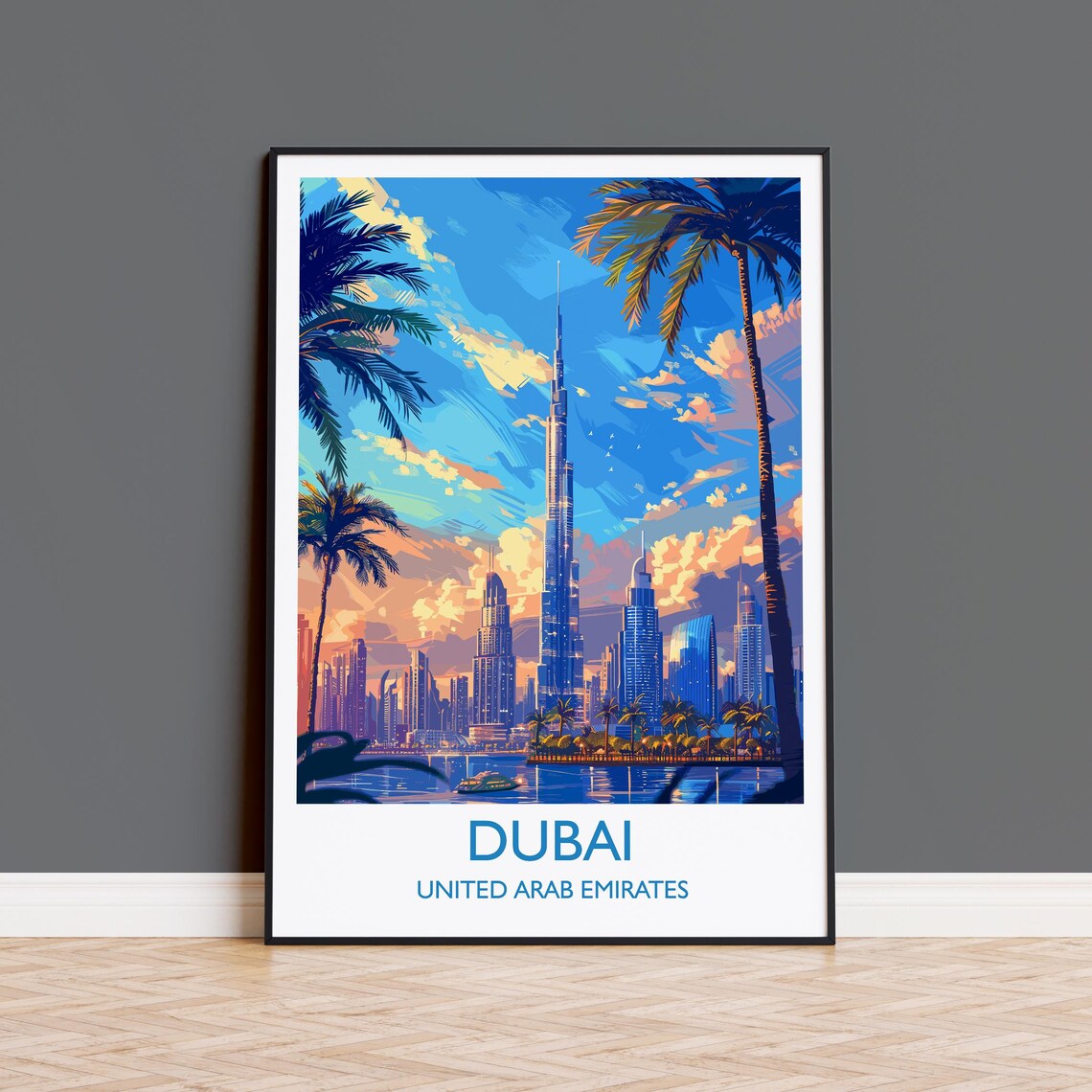 Dubai Travel Poster, UAE Travel Art Print