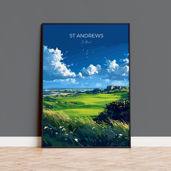 St Andrews Travel Poster Wall Art Travel Print Of St Andrews Scotland St Andrews Golf Art Lovers Gift St Andrews Gift