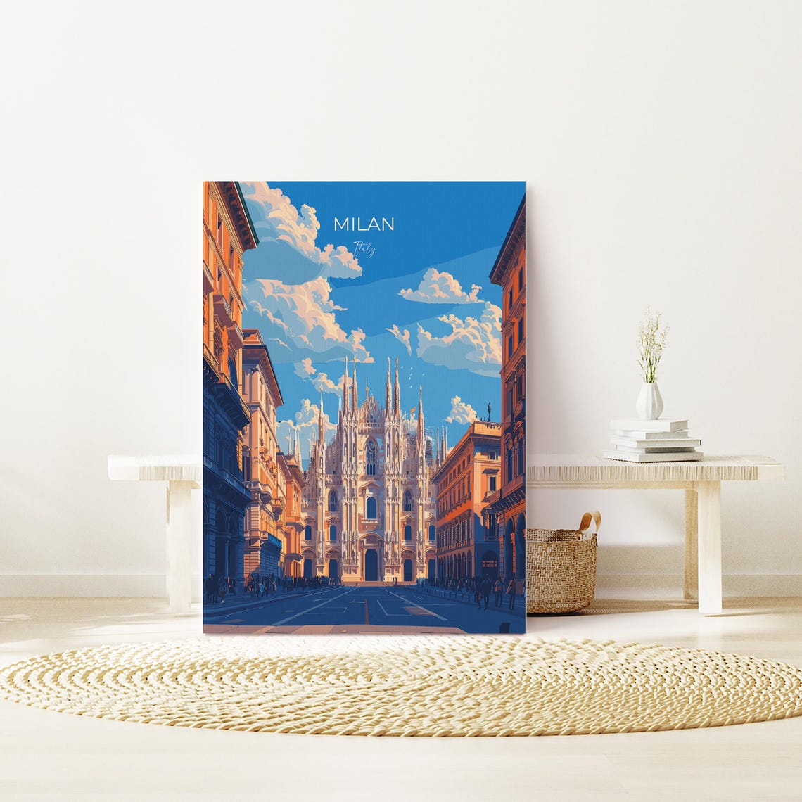 Milan Travel Print Wall Art Travel Poster Of Milan Milan Art Lovers Gift Italy Italian City Art Gift - Image 2