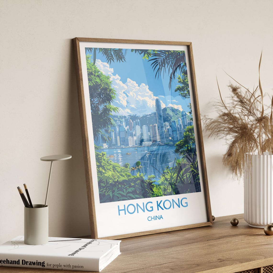 Hong Kong Travel Print Travel Poster Of Hong Kong Hong Kong Art Lovers Gift China Wall Art Gift - Image 2