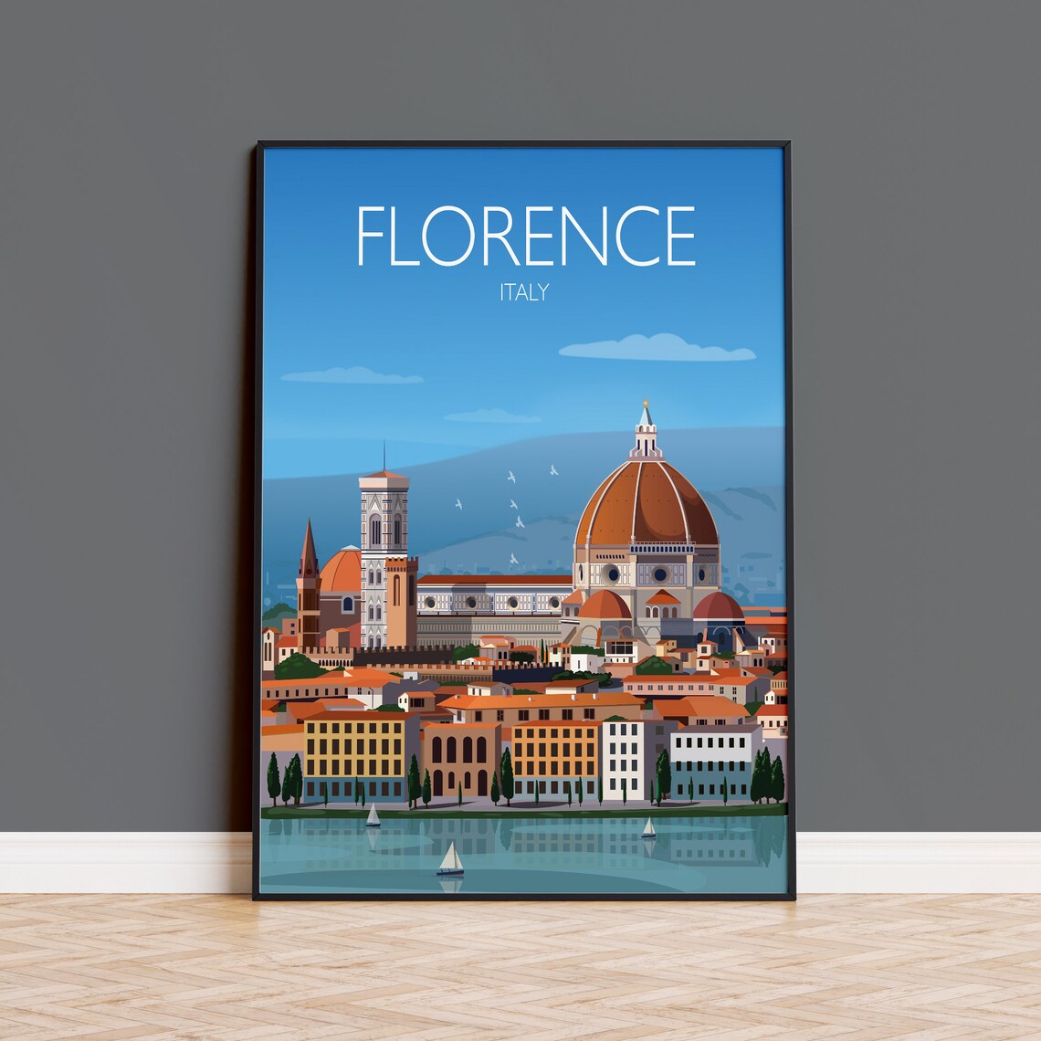 Florence Travel Poster, City of Florence Italy