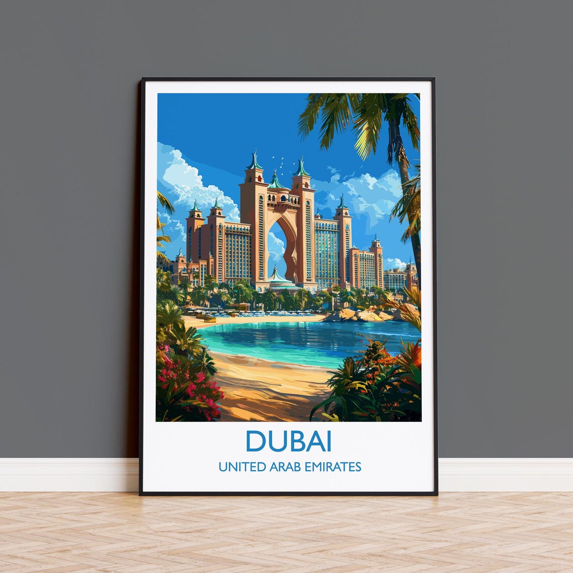 Atlantis The Palm Dubai Resort Travel Poster With White Border