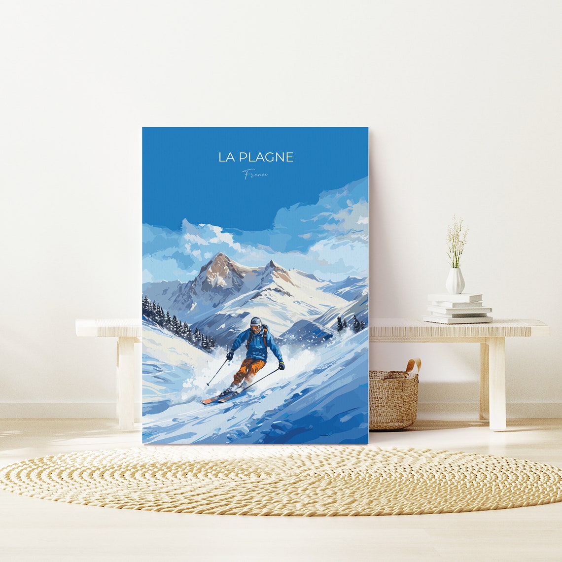 La Plagne Wall Art Travel Poster Travel Print Of La Plagne Ski Poster La Plagne Art Gift France Ski Art Travel Gift - Image 3
