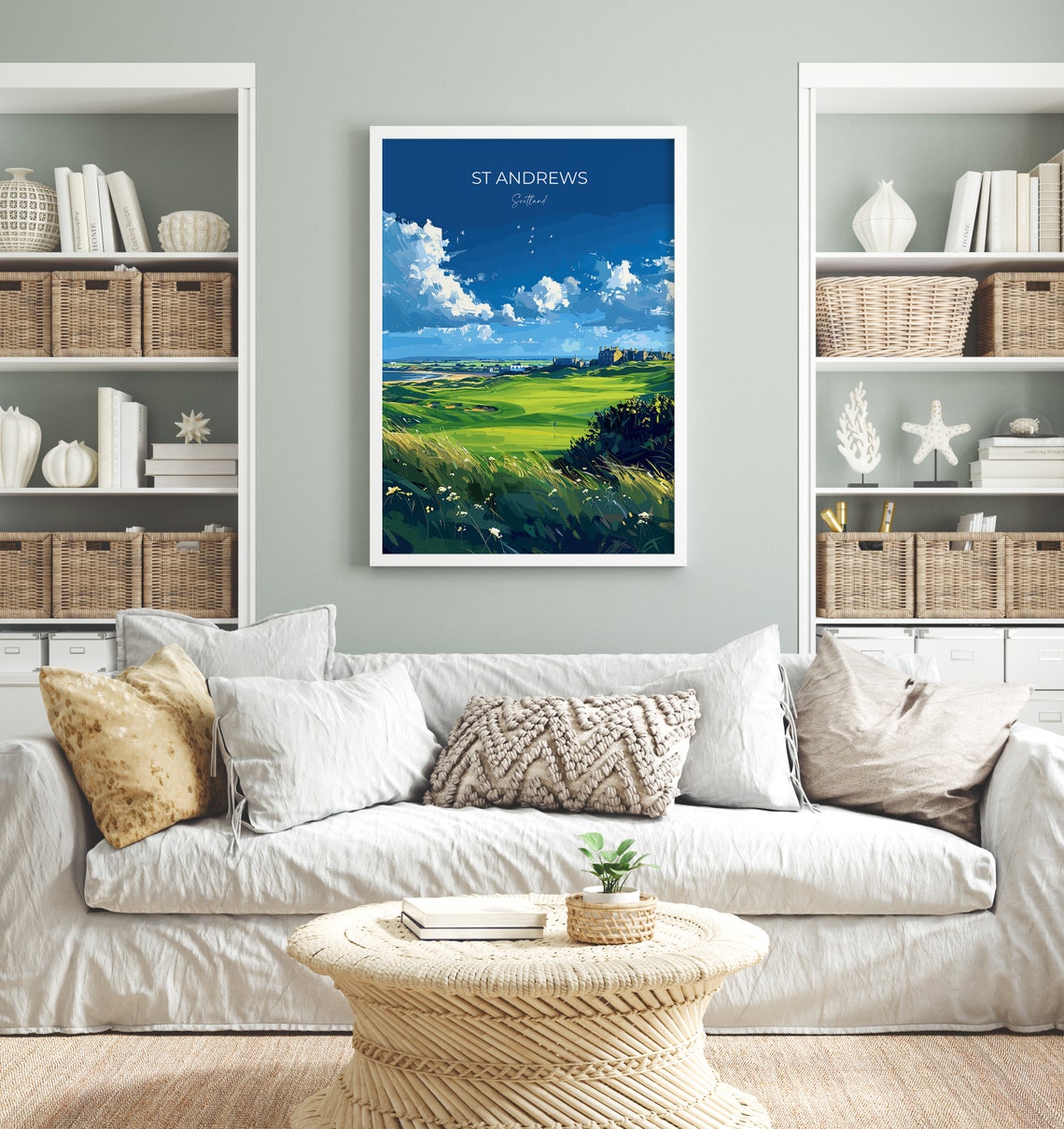 St Andrews Scotland Golf Links Course Seaside Vintage Script Poster - Image 4