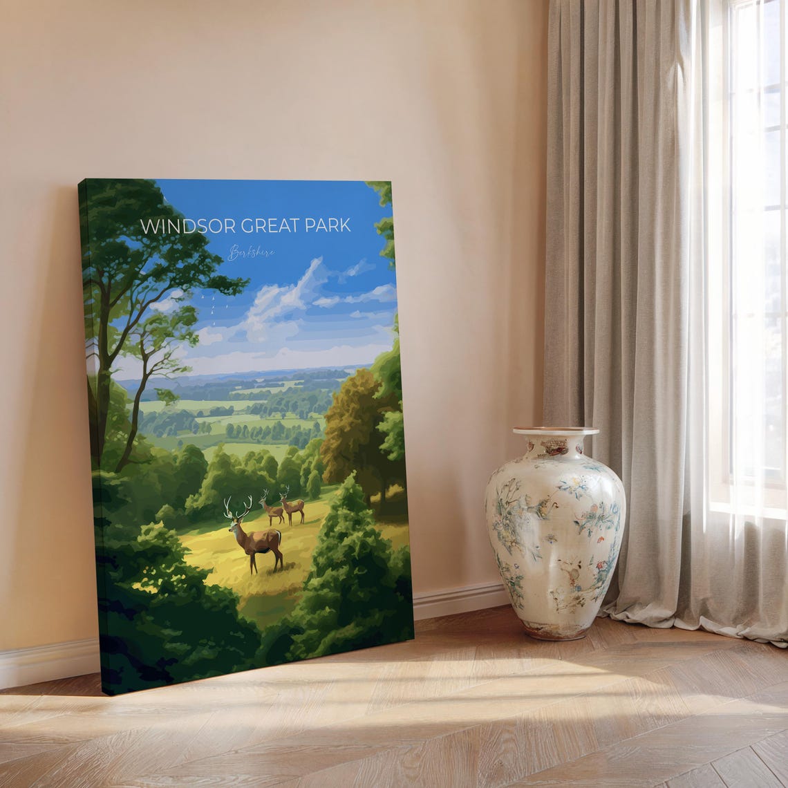 Windsor Great Park Berkshire Red Deer Herd Modern Travel Poster - Image 2