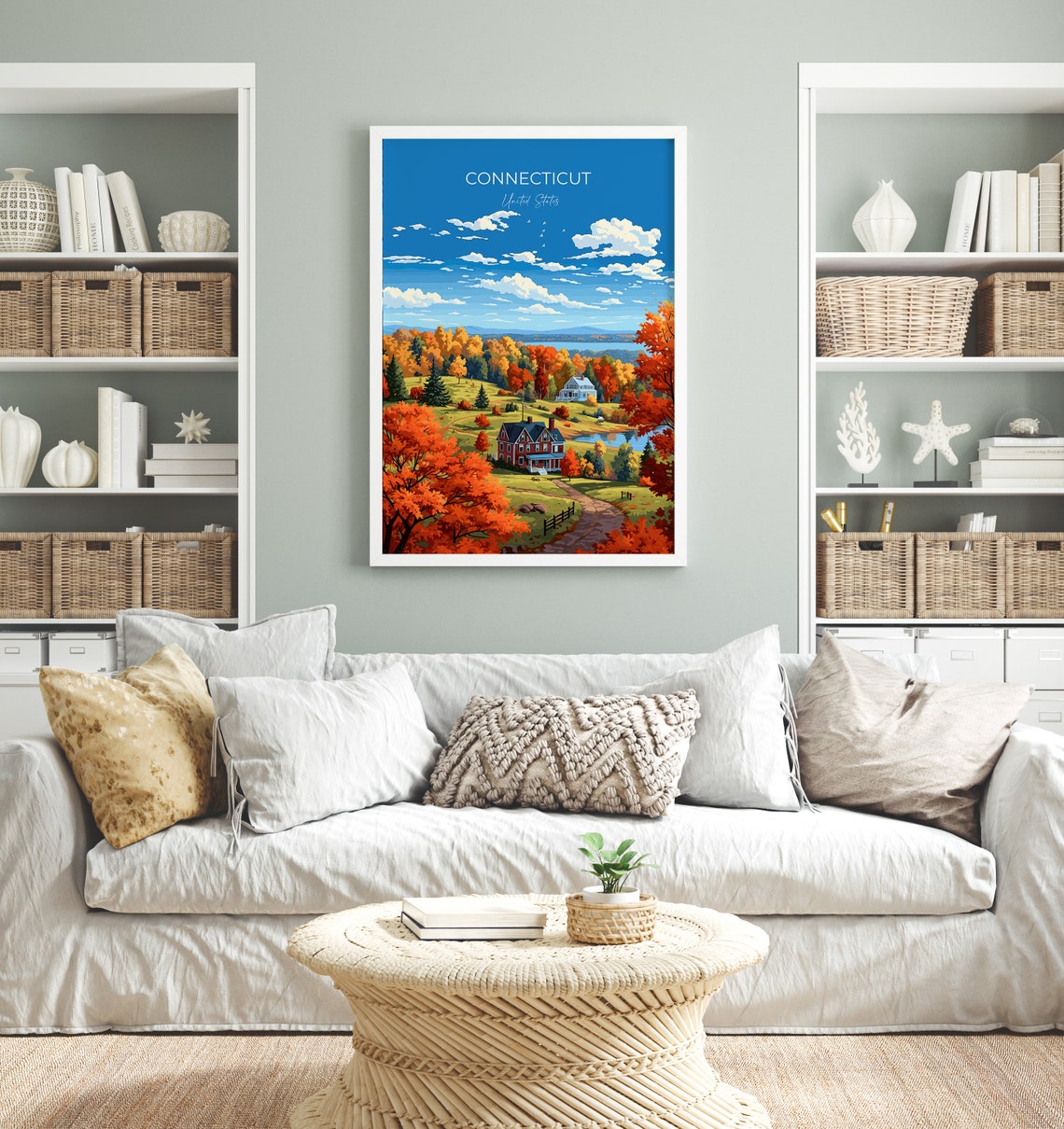 Connecticut Autumn Countryside Fall Foliage Farm Hills Poster - Image 4