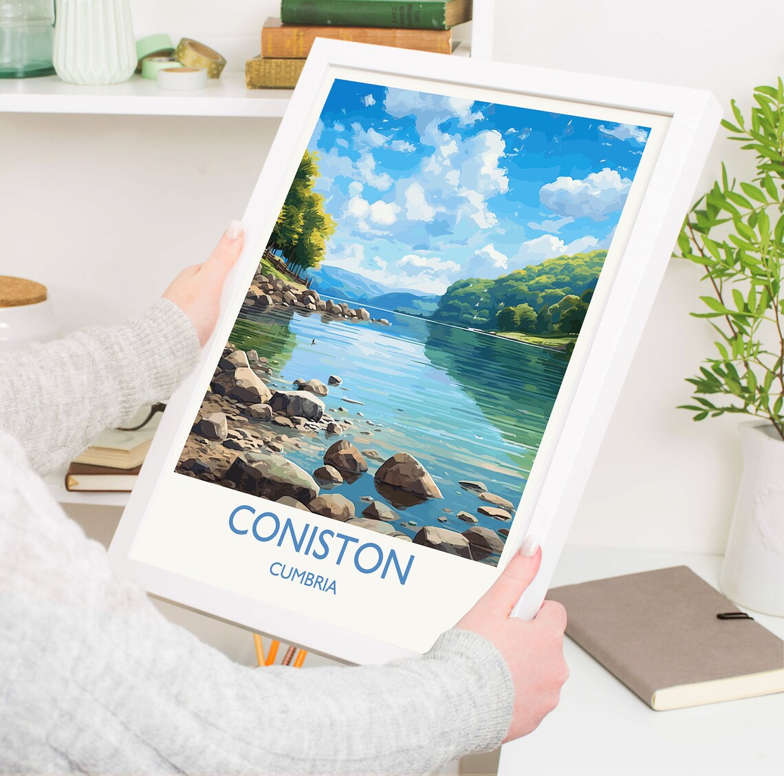 Coniston Travel Poster, Lake District Art Print - Image 5