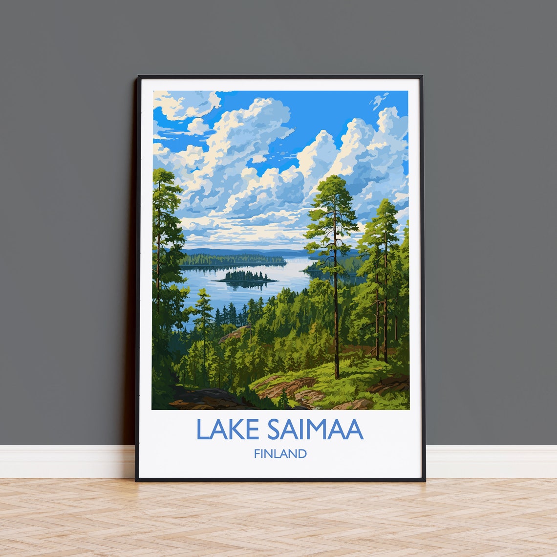 Lake Saimaa Finland Pine Forest Lakeland Islands Scenic Poster