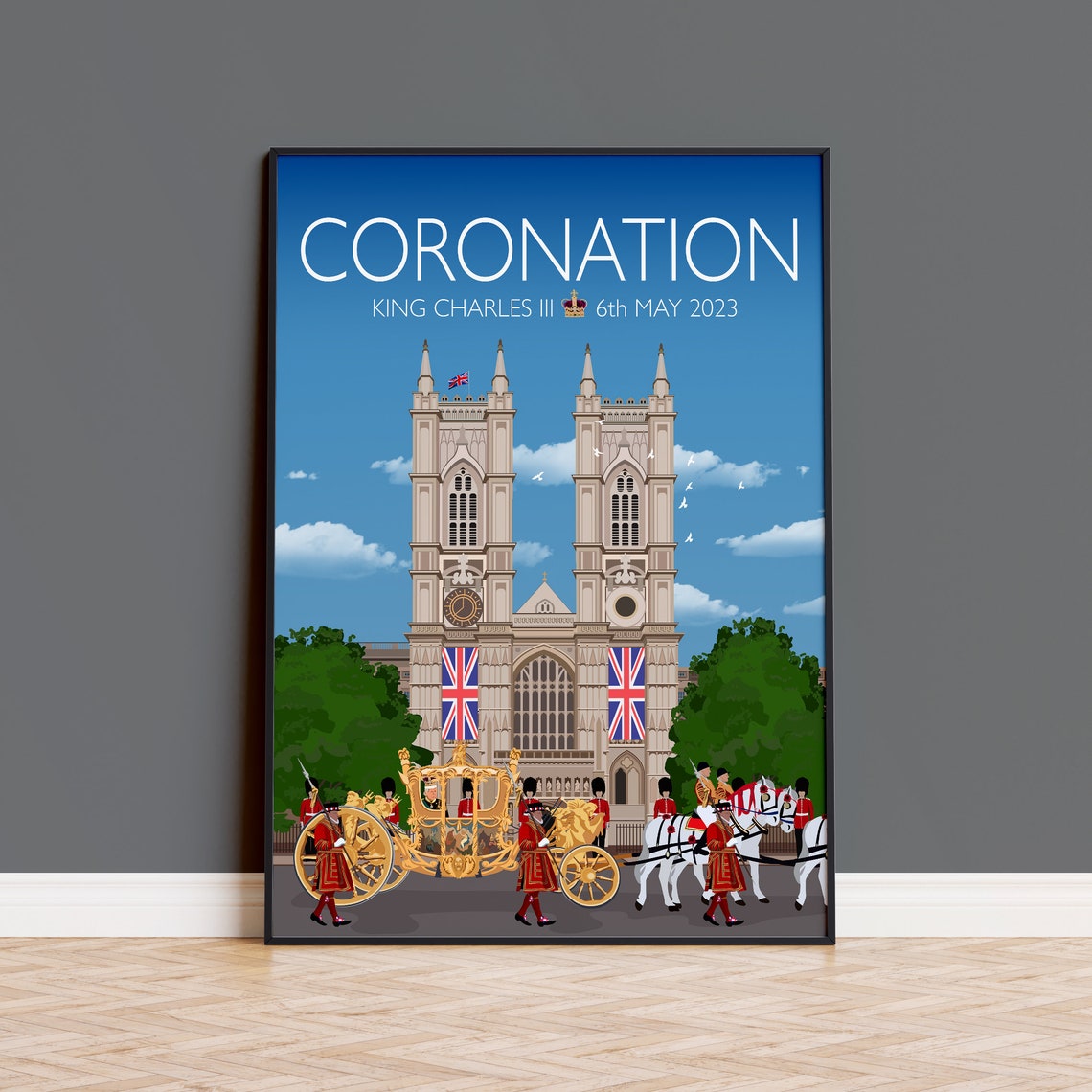 King Charles III Coronation Westminster Abbey 2023 Royal Poster