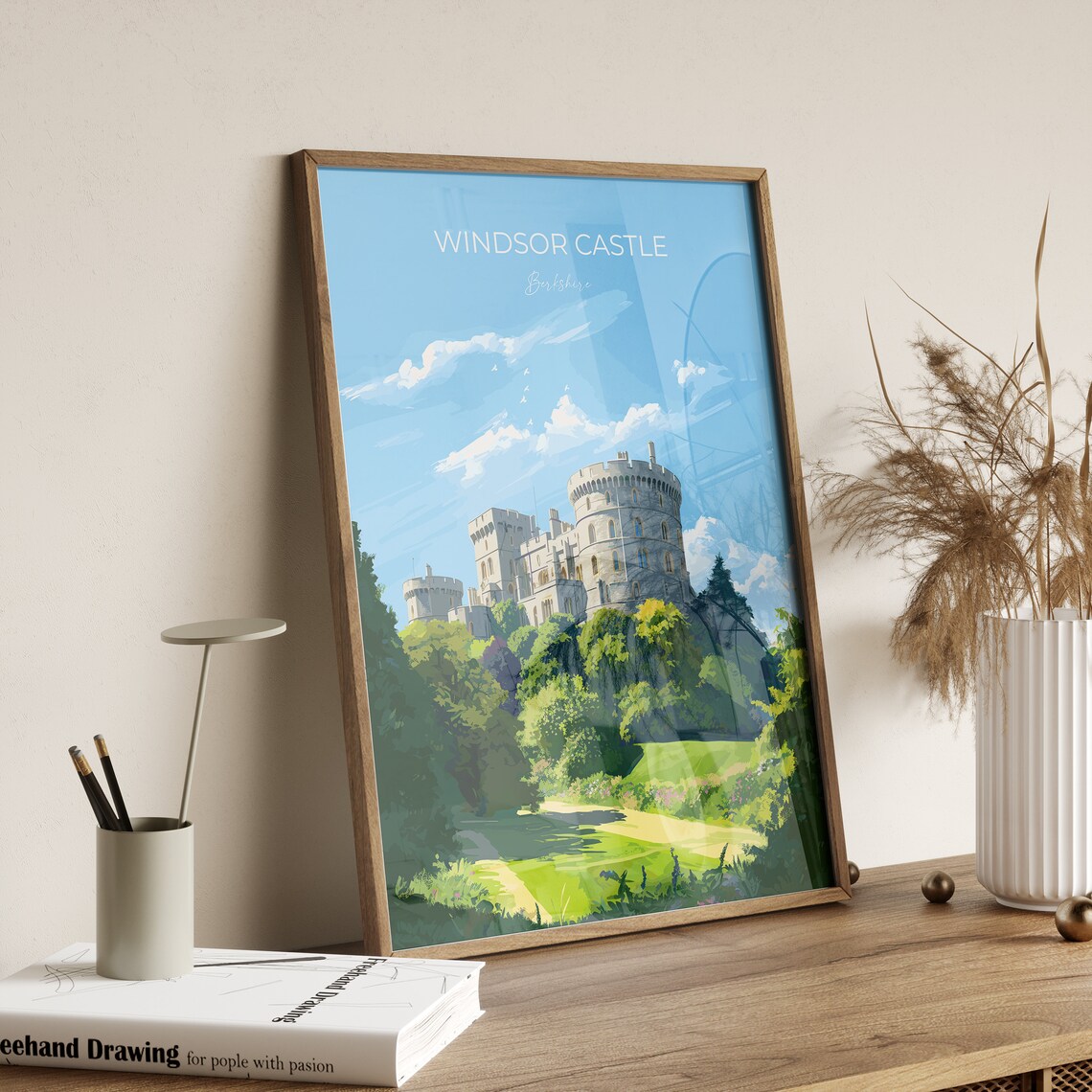 Windsor Castle Berkshire Royal Residence Gardens Travel Poster - Image 2