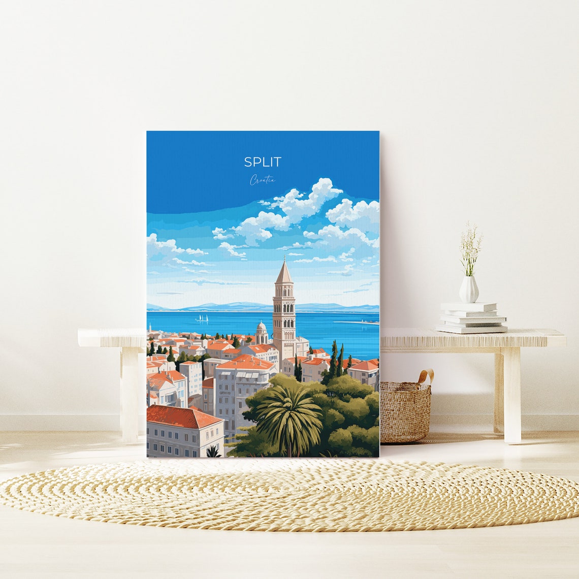Split Historic Bell Tower Croatia Old Town Adriatic Sea View Poster - Image 3