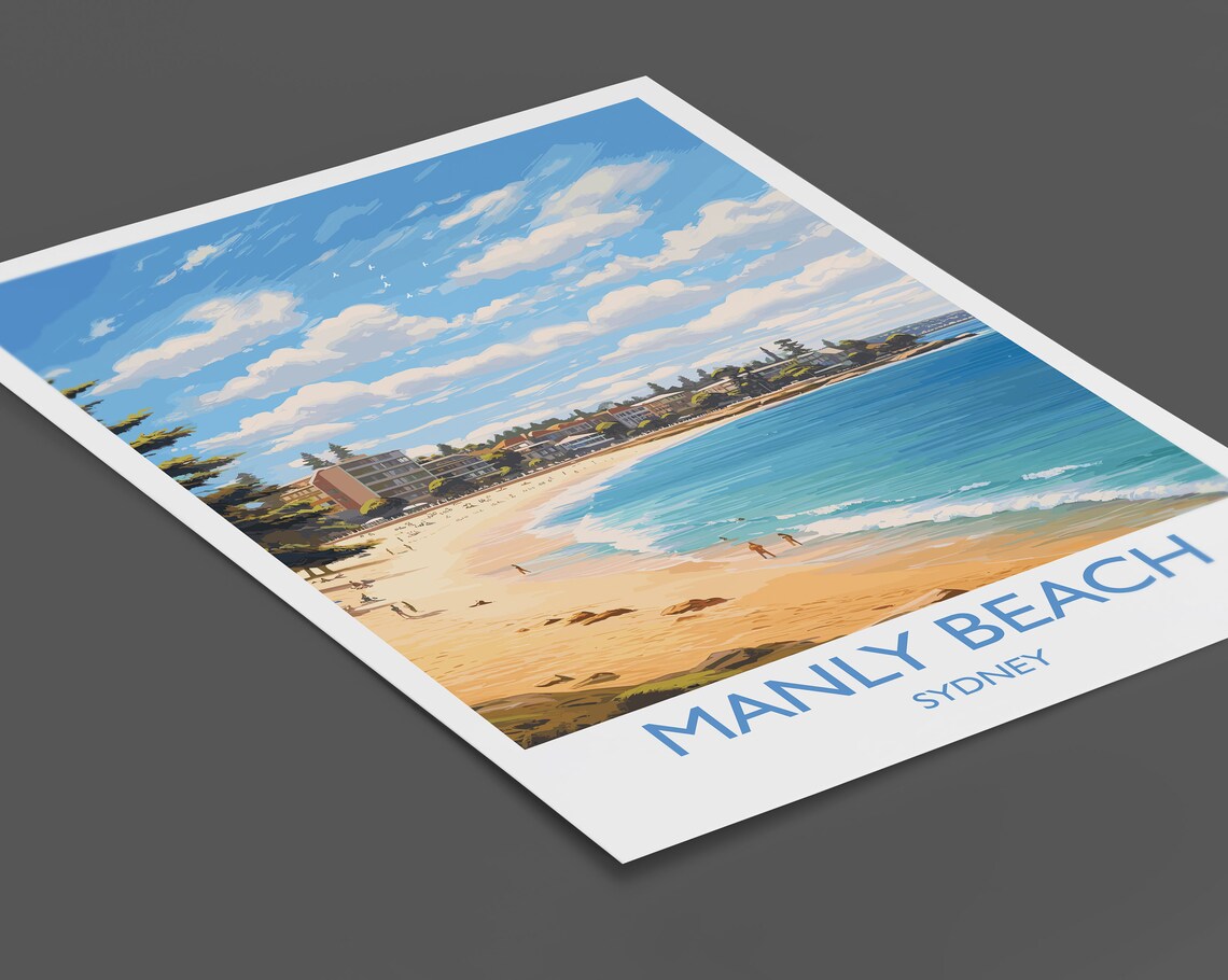 Manly Beach Travel Poster, Sydney New South Wales - Image 2