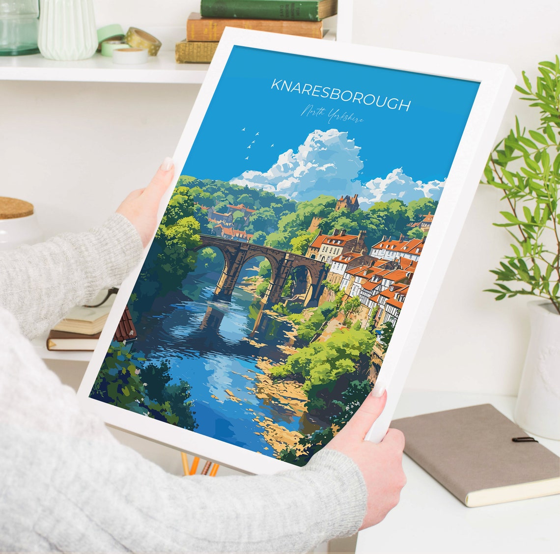 Knaresborough Travel Poster Wall Art Travel Print Of Knaresborough North Yorkshire Gift England Knaresborough Art Lovers Gift - Image 5