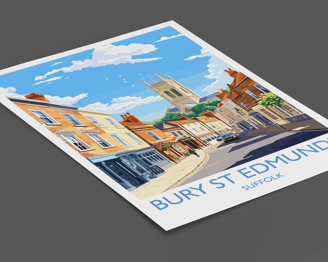 Bury St Edmunds Travel Poster, Suffolk England - Image 2