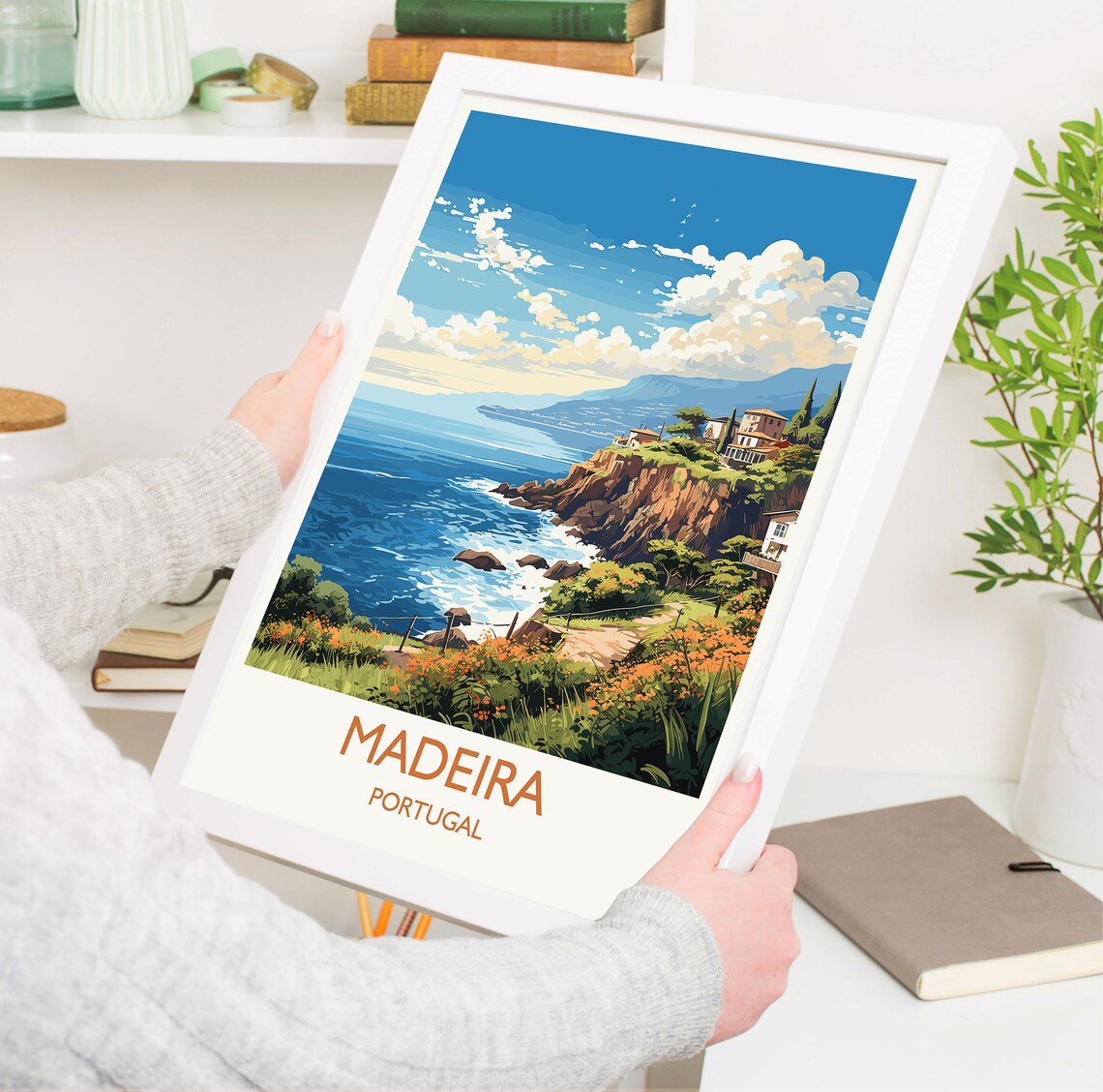Madeira Portugal Rocky Coast Cliffs Ocean Panorama Travel Poster - Image 5