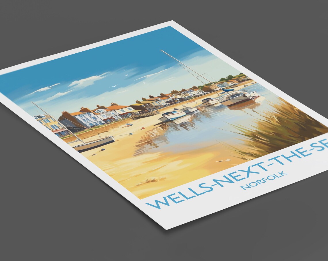 Wells Next The Sea Travel Poster, Norfolk England - Image 2