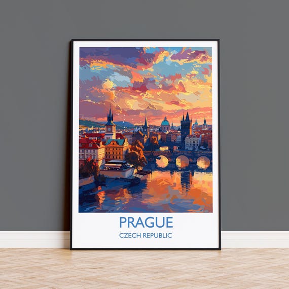 Prague Travel Print Gift Poster