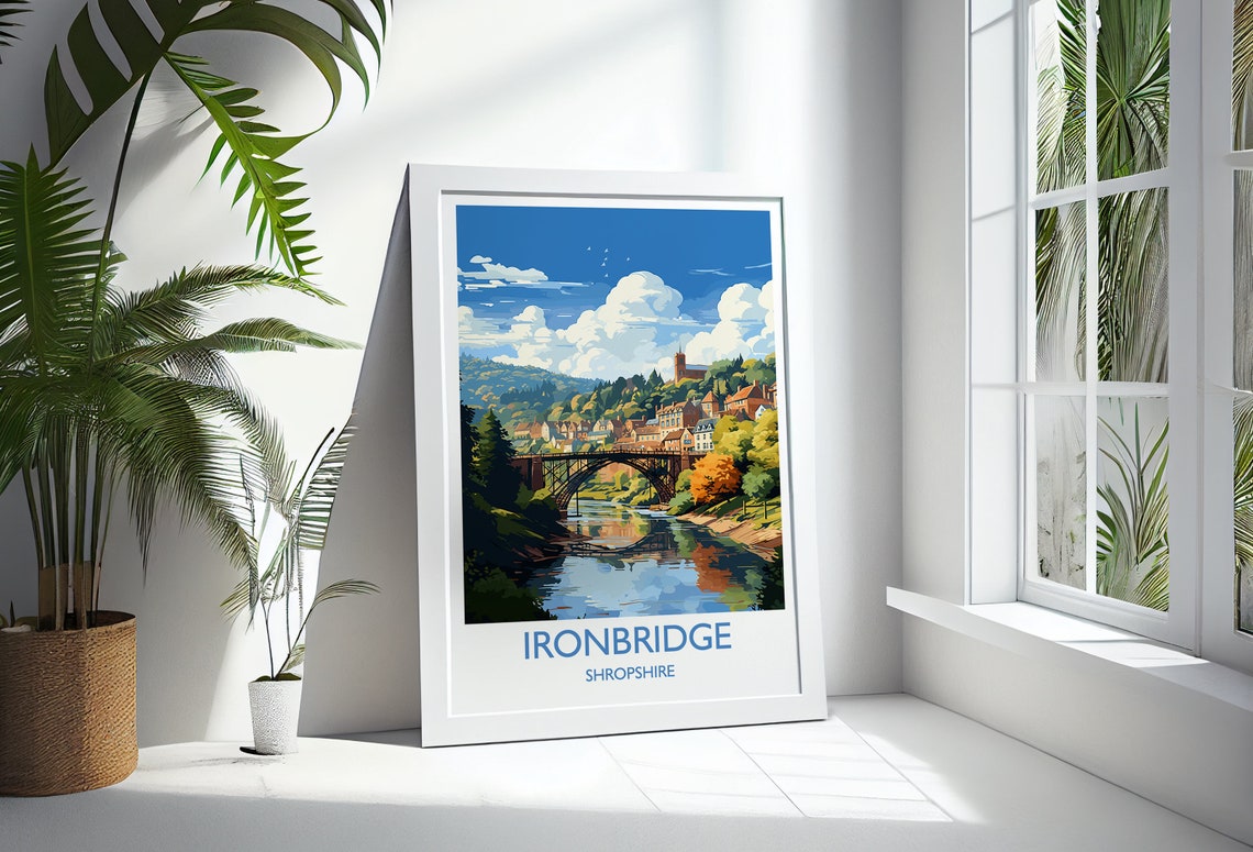 Ironbridge Shropshire Iron Bridge River Gorge Vintage Poster - Image 3