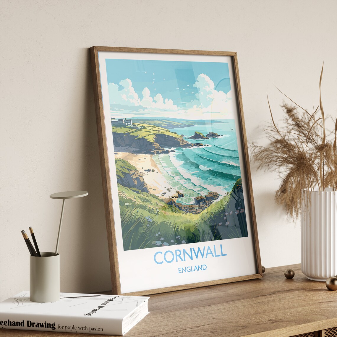 Cornwall Travel Poster, England Travel Poster - Image 3